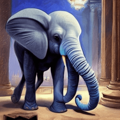 Picasso's Blue Elefant #070