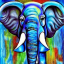 Picasso's Blue Elefant #028