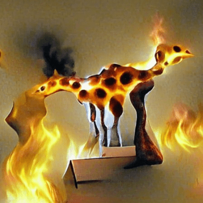 The Burning Giraffe II by Salvador Dalí  A.I. #025