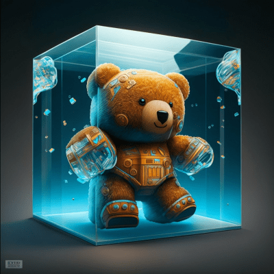 Teddy bear in weightlessness
